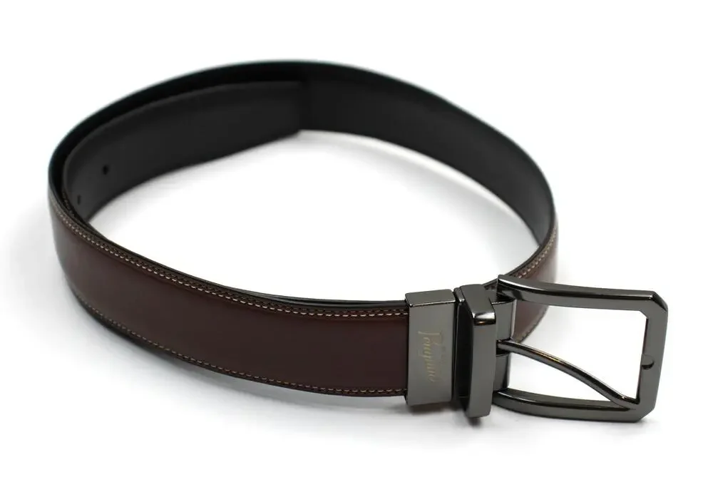 Original Penguin Belt Mens Size 30 Brown Leather Dress Solid Metal Buckle New